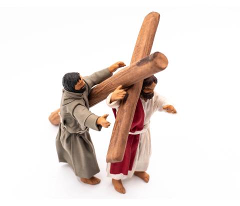  Gesù con Cireneo - h 12 cm - Scene Pasquali