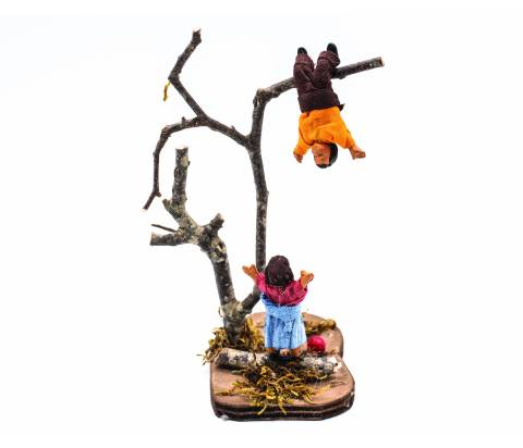 Bambini giocano sull'albero h 10 cm - Fisse Vestite - 10 cm