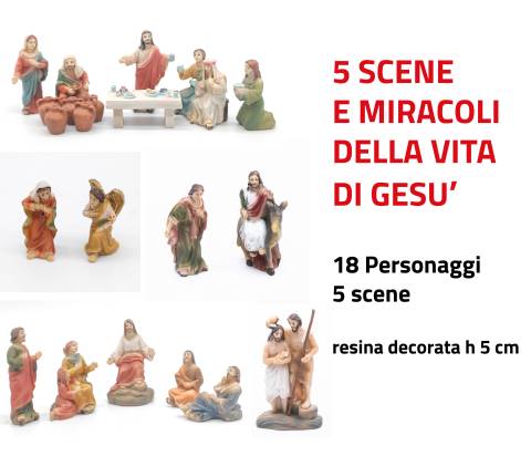 Scene Vita e Miracoli Gesù - resina h 5 cm