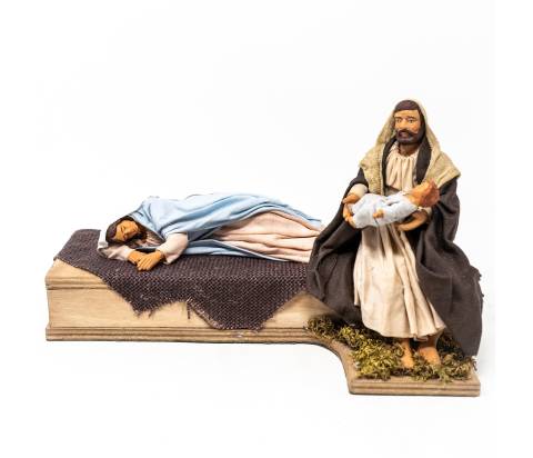 Statue Presepe in Movimento - Natività Madonna che riposa