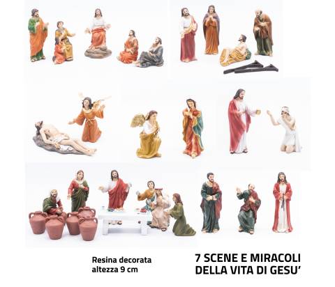 Scene Vita e Miracoli Gesù - resina h 9 cm