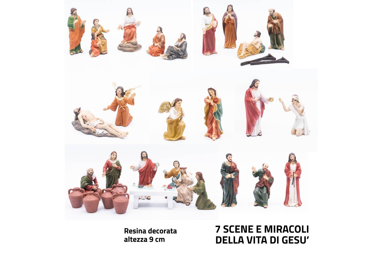 Scene Vita e Miracoli Gesù - resina h 9 cm